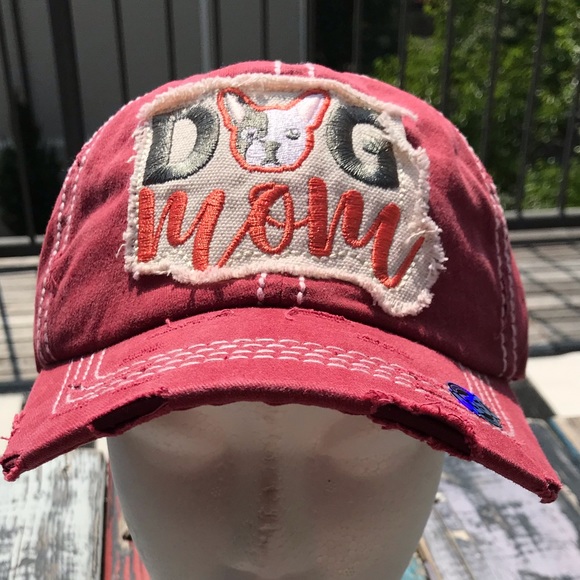 Only 1 Left in Stock! “Dog Mom” Distressed Cap - Picture 8 of 8